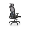 Scaun birou ergonomic Halmar Goliat, reglabil 117-125cm, cotiere reglabile, suport lombar reglabil, plasa/textil, negru