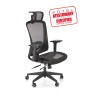 Scaun birou ergonomic Halmar Goliat, reglabil 117-125cm, cotiere reglabile, suport lombar reglabil, plasa/textil, negru