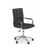 Scaun birou pentru copii Halmar Gonzo 2, inaltime reglabila 93-105cm, spatar matlasat, piele, negru