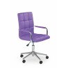 Scaun birou pentru copii Halmar Gonzo 2, inaltime reglabila 93-105cm, spatar matlasat, piele, violet