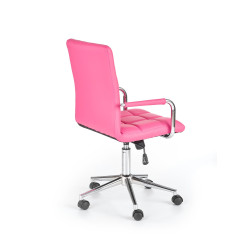 Scaun birou pentru copii Halmar Gonzo 2, inaltime reglabila 93-105cm, spatar matlasat, piele, roz