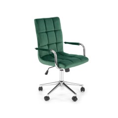 Scaun birou pentru copii Halmar Gonzo 4, inaltime reglabila 93-105cm, spatar matlasat, catifea, verde