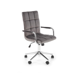 Scaun birou pentru copii Halmar Gonzo 4, inaltime reglabila 93-105cm, spatar matlasat, catifea, gri