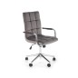 Scaun de birou pentru copii, matlasat cu catifea, inaltime 93-105 cm, baza metal, blocare, balansare, gri