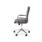 Scaun de birou pentru copii, matlasat cu catifea, inaltime 93-105 cm, baza metal, blocare, balansare, gri