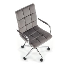 Scaun birou pentru copii Halmar Gonzo 4, inaltime reglabila 93-105cm, spatar matlasat, catifea, gri