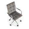Scaun birou pentru copii Halmar Gonzo 4, inaltime reglabila 93-105cm, spatar matlasat, catifea, gri