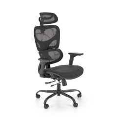 Scaun birou ergonomic Halmar Gotard,reglabil 114-126 cm, tetiera si cotiere reglabile, functie multiblock, plasa, negru