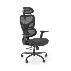 Scaun birou ergonomic Halmar Gotard,reglabil 114-126 cm, tetiera si cotiere reglabile, functie multiblock, plasa, negru