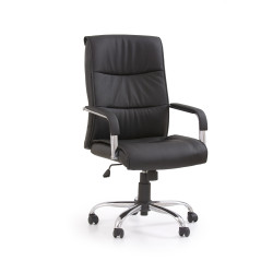 Scaun directorial Halmar Hamilton, inaltime reglabila 102-111cm, piele, negru