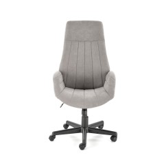 Scaun de birou Harper, design clasic, catifea gri, inaltime reglabila 113-123 cm, baza metal, mecanism inclinare