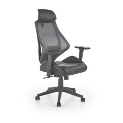 Scaun birou ergonomic Halmar Hasel, inaltime reglabila 110-118cm, cotiere reglabile, plasa/piele, negru
