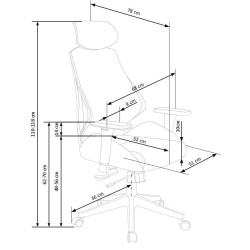 Scaun birou ergonomic Halmar Hasel, inaltime reglabila 110-118cm, cotiere reglabile, plasa/piele, negru