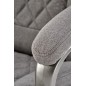 Scaun de birou tapitat, inaltime reglabila 113-120 cm, baza metal, stil scandinav, maxim 120 kg, blocare, balansare, gri