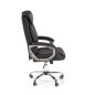 Scaun directorial matlasat, reglare inaltime 113-120 cm, metalic, mecanism blocare si balansare, piele eco, negru Scaun directorial matlasat, reglare inaltime 113-120 cm, metalic, mecanism blocare si balansare, piele eco, negru