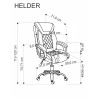 Scaun directorial Halmar Helder, inaltime reglabila 113-120cm, functie blocare, functie balansare, piele, negru