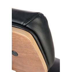 Scaun birou Halmar Ignazio, inaltime reglabila 119-129cm, tetiera reglabila, lemn/piele, maro/negru