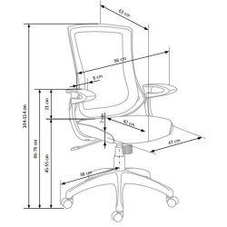 Scaun birou ergonomic Halmar Igor, inaltime reglabila 104-114cm, functie blocare, functie balansare, plasa/textil, gri/alb