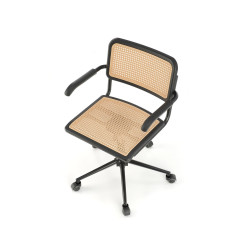 Scaun birou Halmar Incas, inaltime reglabila 77-90cm, stil vintage, functie blocare, polipropilena, portocaliu/negru