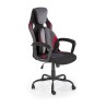 Scaun birou Halmar Jensen, inaltime reglabila 115-125cm, roti cauciucate, piele/textil, negru/gri
