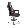 Scaun birou Halmar Jensen, inaltime reglabila 115-125cm, roti cauciucate, piele/textil, negru/gri