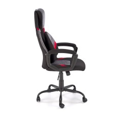 Scaun birou Halmar Jensen, inaltime reglabila 115-125cm, roti cauciucate, piele/textil, negru/gri