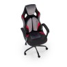 Scaun birou Halmar Jensen, inaltime reglabila 115-125cm, roti cauciucate, piele/textil, negru/gri
