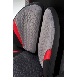 Scaun birou Halmar Jensen, inaltime reglabila 115-125cm, roti cauciucate, piele/textil, negru/gri