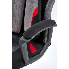 Scaun birou Halmar Jensen, inaltime reglabila 115-125cm, roti cauciucate, piele/textil, negru/gri