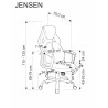 Scaun birou Halmar Jensen, inaltime reglabila 115-125cm, roti cauciucate, piele/textil, negru/gri