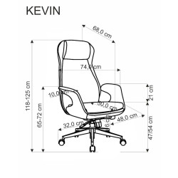 Scaun birou Halmar Kevin, inaltime reglabila 118-125cm, stil scandinav, functie balansare, functie multiblock, textil, gri