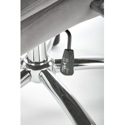Scaun directorial Halmar King 2, inaltime reglabila 116-124cm, cadru metal, spatar matlasat, roti cauciucate, catifea, gri