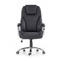 Scaun directorial Halmar King, inaltime reglabila 116-124cm, cadru metal, spatar matlasat, roti cauciucate, piele, negru