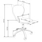 Scaun birou pentru copii, spatar pisicuta, inaltime reglabila 83-95 cm, metalic, mecanism blocare, piele eco alb/roz