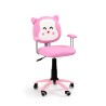 Scaun birou pentru copii Halmar Kitty, inaltime reglabila 76-86cm, stil clasic, roti cauciucate, functie blocare, piele, roz