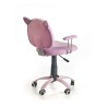 Scaun birou pentru copii Halmar Kitty, inaltime reglabila 76-86cm, stil clasic, roti cauciucate, functie blocare, piele, roz