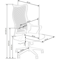 Scaun birou ergonomic Halmar Loreto, inaltime reglabila 113-123cm, roti cauciucate, plasa/textil, negru