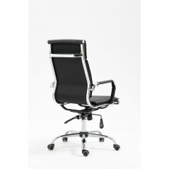 Scaun directorial Halmar Mantus, inaltime reglabila 108-117cm, roti cauciucate, cadru metal, piele, negru