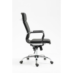 Scaun directorial Halmar Mantus, inaltime reglabila 108-117cm, roti cauciucate, cadru metal, piele, negru