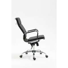 Scaun directorial Halmar Mantus, inaltime reglabila 108-117cm, roti cauciucate, cadru metal, piele, negru