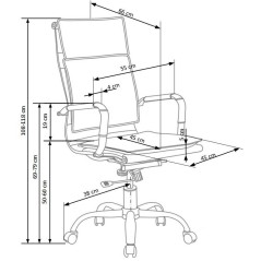 Scaun directorial Halmar Mantus, inaltime reglabila 108-117cm, roti cauciucate, cadru metal, piele, negru