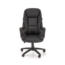 Scaun directorial Halmar Mario, inaltime reglabila 114-124cm, stil glamour, cadru polipropilena, piele, negru