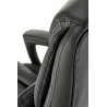 Scaun directorial Halmar Mario, inaltime reglabila 114-124cm, stil glamour, cadru polipropilena, piele, negru