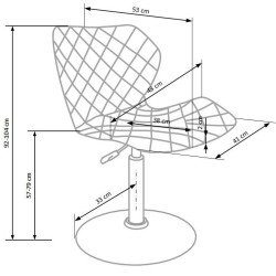 Scaun birou Halmar Matrix 2, inaltime reglabila 92-104cm, spatar matlasat, stofa, negru/alb