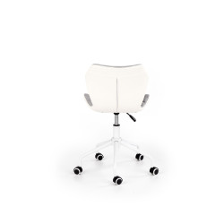 Scaun birou pentru copii Halmar Matrix 3, inaltime reglabila 79-88cm, stil scandinav, spatar matlasat, stofa, gri/alb