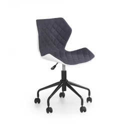Scaun birou pentru copii Halmar Matrix 3, inaltime reglabila 78-88cm, spatar matlasat, stofa, gri/alb