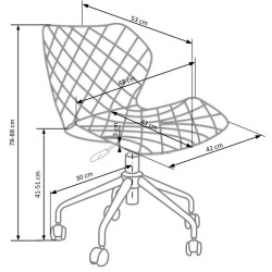 Scaun birou pentru copii Halmar Matrix 3, inaltime reglabila 78-88cm, spatar matlasat, stofa, roz/negru