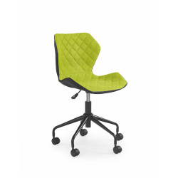 Scaun birou pentru copii Halmar Matrix, inaltime reglabila 78-88cm, spatar matlasat, stofa, verde/negru