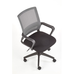 Scaun birou ergonomic Halmar Mauro, inaltime reglabila 91-100cm, tetiera reglabila, plasa/textil, negru