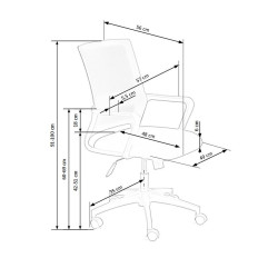 Scaun birou ergonomic Halmar Mauro, inaltime reglabila 91-100cm, tetiera reglabila, plasa/textil, negru